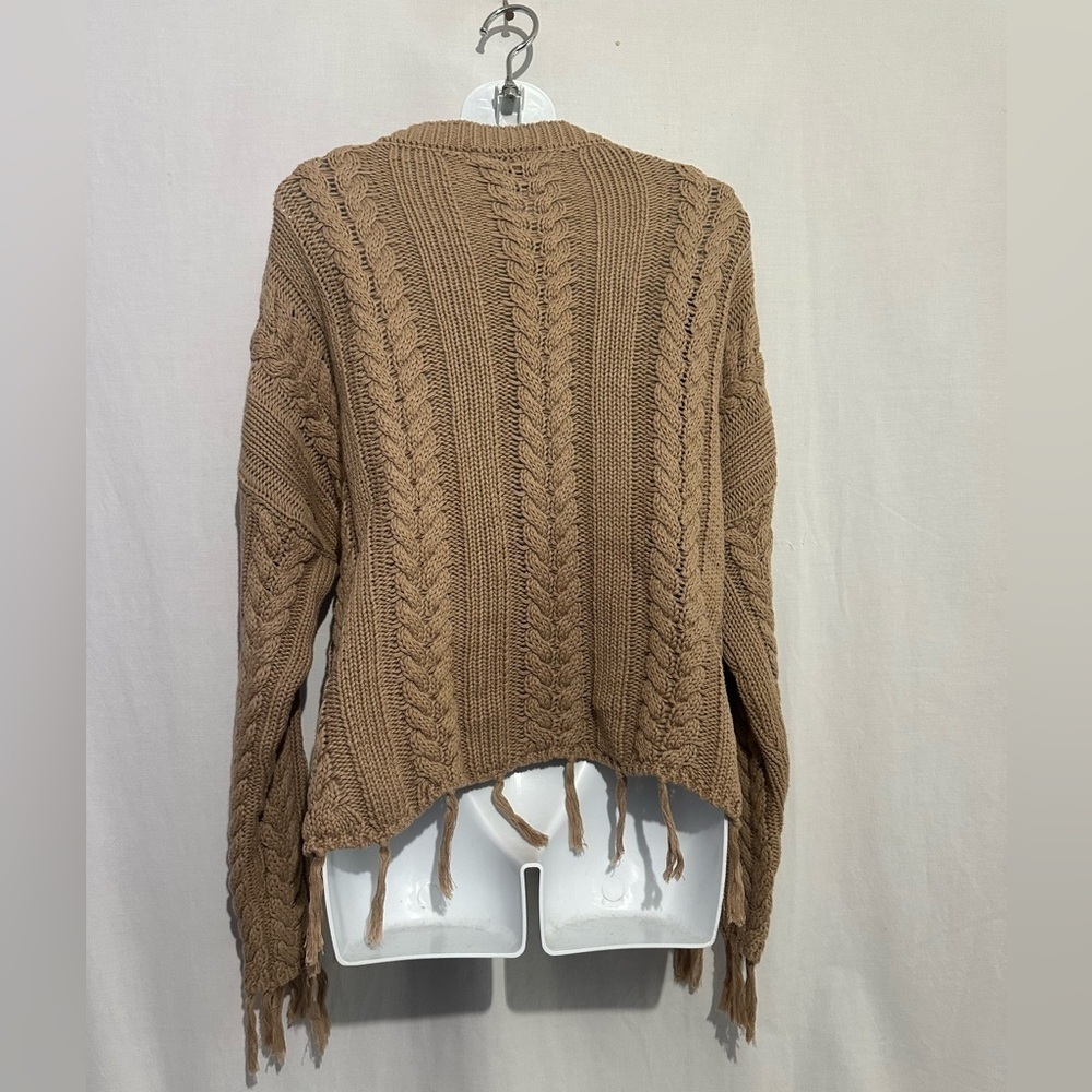 Hayden Dark Beige Chunky Knit Lightweight Sweater - Picture 3 of 5